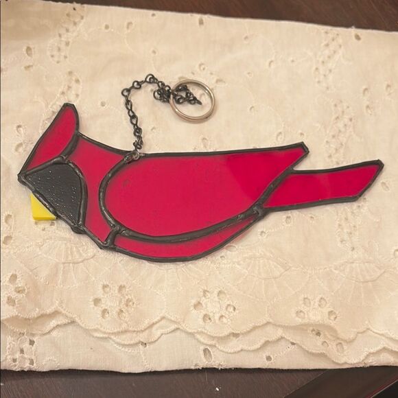 Red and Black Glass Art Bird - Picture 5 of 7